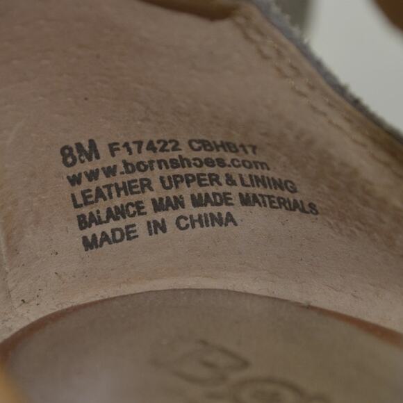 Born Womens Leather Sandals CBHB17 Size 8 Brown Embossed - Picture 2 of 13